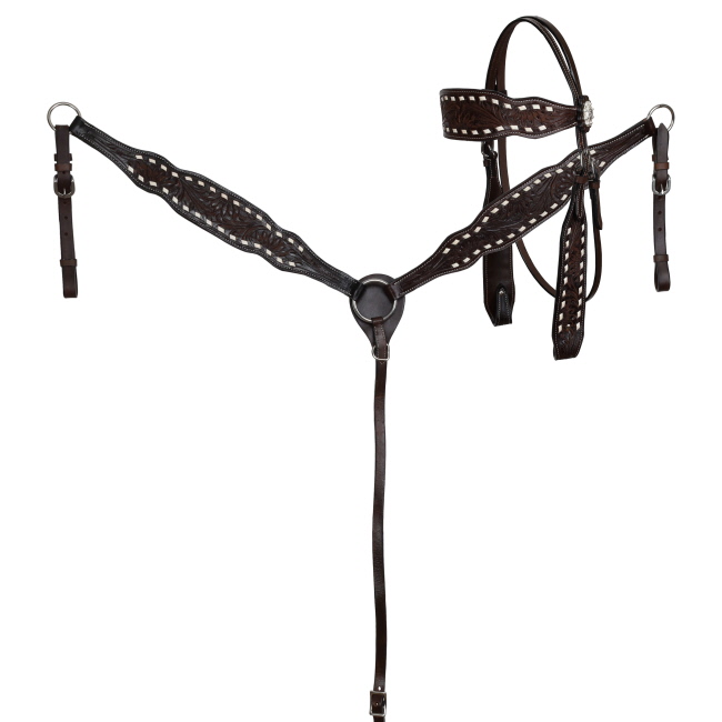 Double T Ironwood Buckstitch Barrel Saddle Set - 15 Inch #5