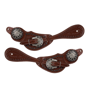 Showman Men's Cowboy's Silver Spur Strap