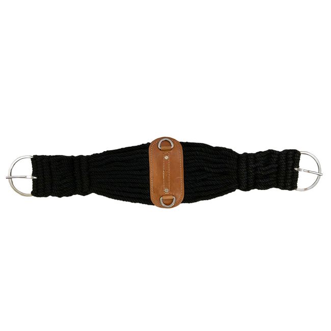 Showman string girth with leather center