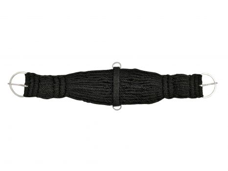 Black String girth with nickel plated flat hardware