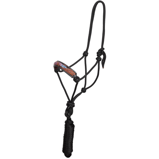 Showman Metallic Plume Cowboy Knot Halter with Lead