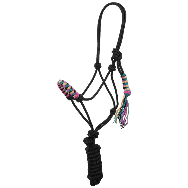 Showman Painted Sky Mohair Wool Nose Cowboy Knot Halter with Lead