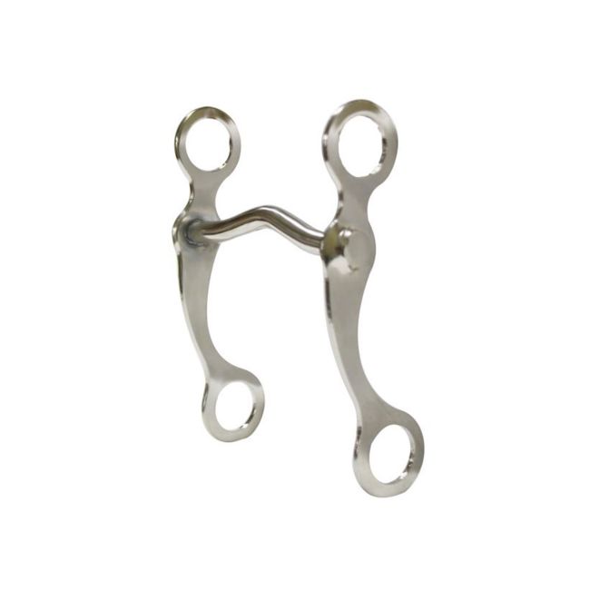 Showman Chrome plated "Pony" grazing bit with 6.75" cheeks with chrome plated 4" medium port mouth piece