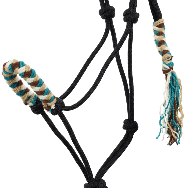 Showman Sunwashed Mohair Wool Nose Cowboy Knot Halter with Lead #2