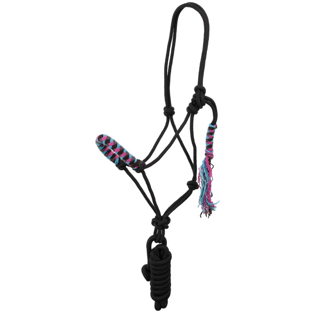 Showman Stormy Springs Mohair Wool Nose Cowboy Knot Halter with Lead
