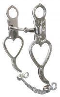 Showman stainless steel bit with fully engraved open heart on 8.5" cheeks