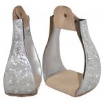 Showman Polished aluminum bell engraved stirrups