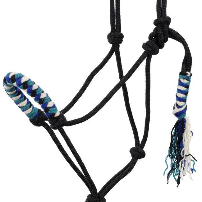 Showman Tidal Blues Mohair Wool Nose Cowboy Knot Halter with Lead #2