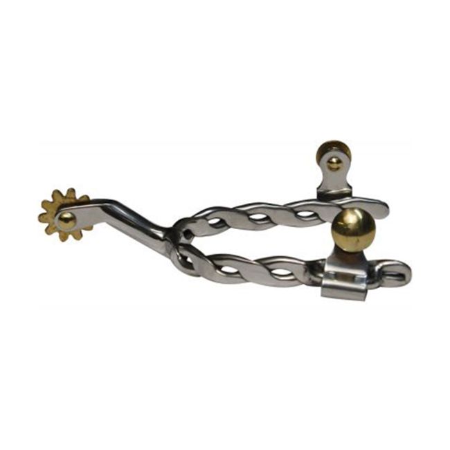 Showman Stainless Steel Twisted Band Spur
