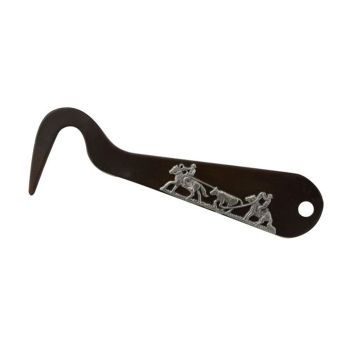 Showman Team Roping Brown Steel Silver Engraved Hoof Pick