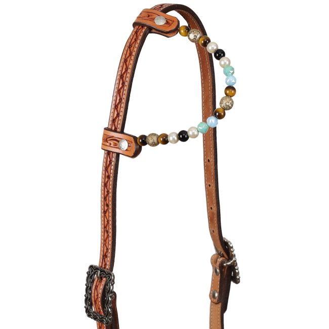 Showman Western Pearl Argentina Cow Leather One Ear Headstall #2