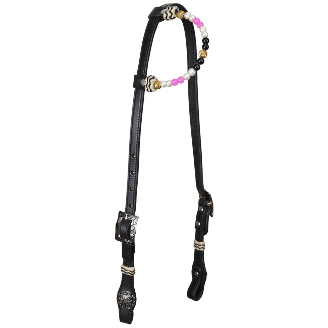 Showman Pink Pearl Argentina Cow Leather One Ear Headstall