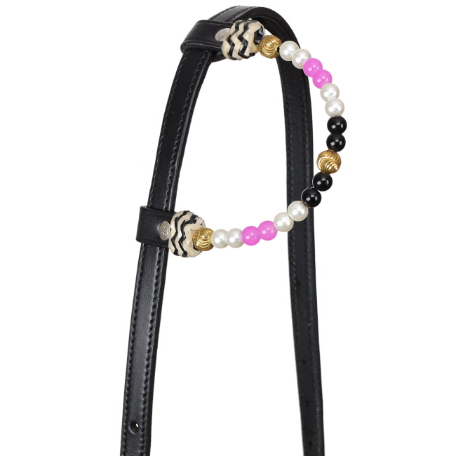Showman Pink Pearl Argentina Cow Leather One Ear Headstall #2
