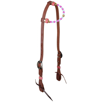 Showman Seaside Pearl Argentina Cow Leather One Ear Headstall