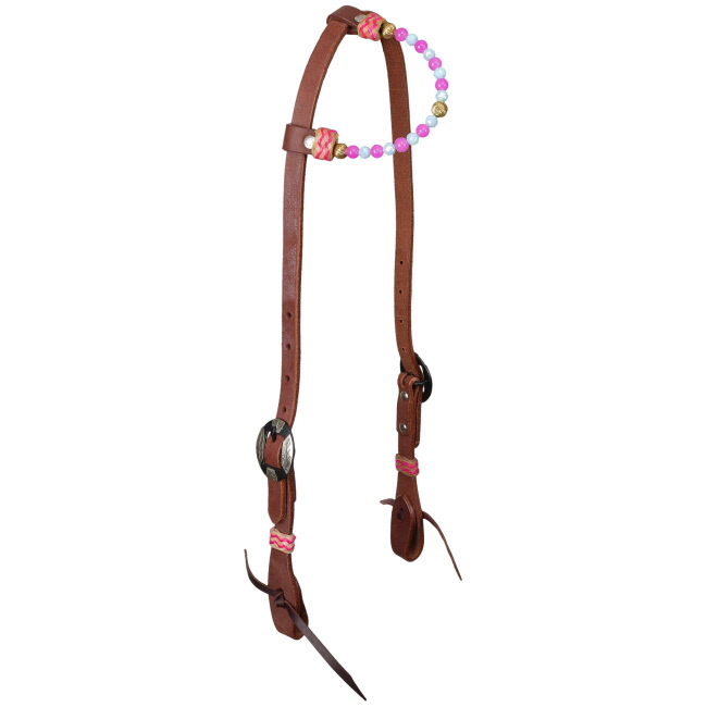 Showman Seaside Pearl Argentina Cow Leather One Ear Headstall