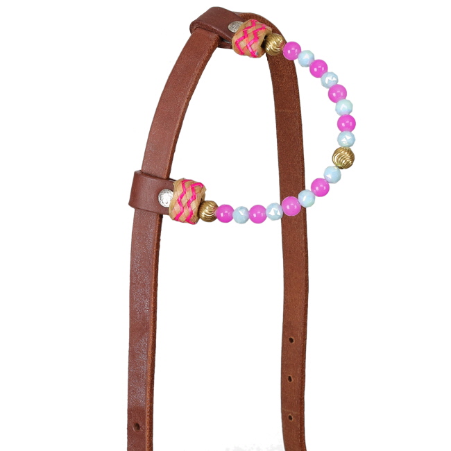 Showman Seaside Pearl Argentina Cow Leather One Ear Headstall #2