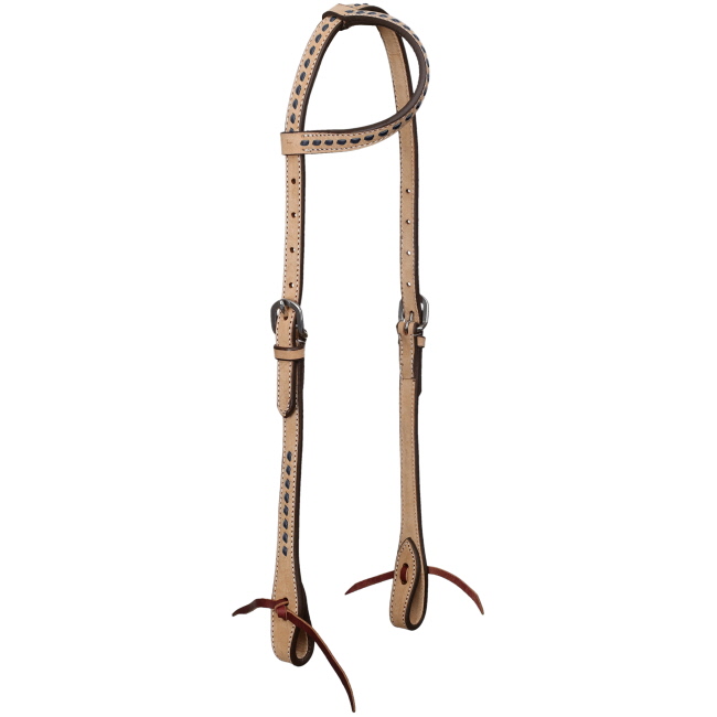 Showman Stockyard Argentina Cow Leather One Ear Headstall and Breastcollar Set - Black #2