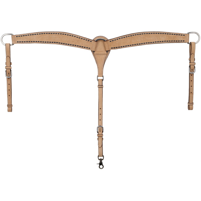 Showman Stockyard Argentina Cow Leather One Ear Headstall and Breastcollar Set - Black #3