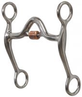 Showman stainless steel curb bit with copper roller port
