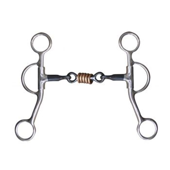 Showman stainless steel 5" dog bone snaffle with rings