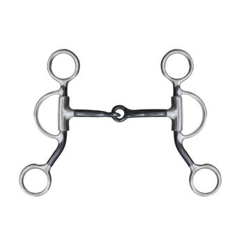 Showman stainless steel swivel snaffle bit with 5" sweet iron mouth