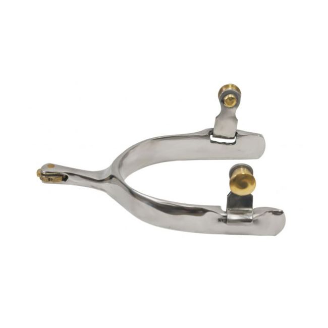 Showman Stainless Steel Horizontal Rowel Spurs