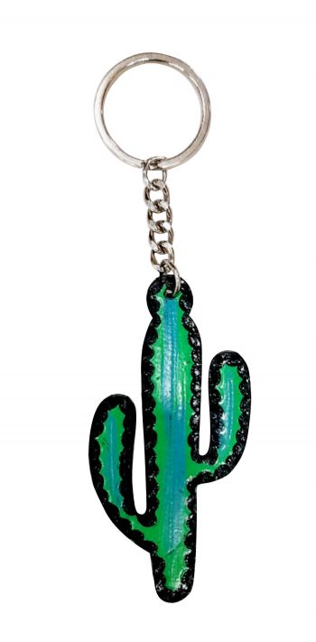 Showman 2-1&#47;2" H x 2-1&#47;2" W Cut-Out leather Cactus keychain