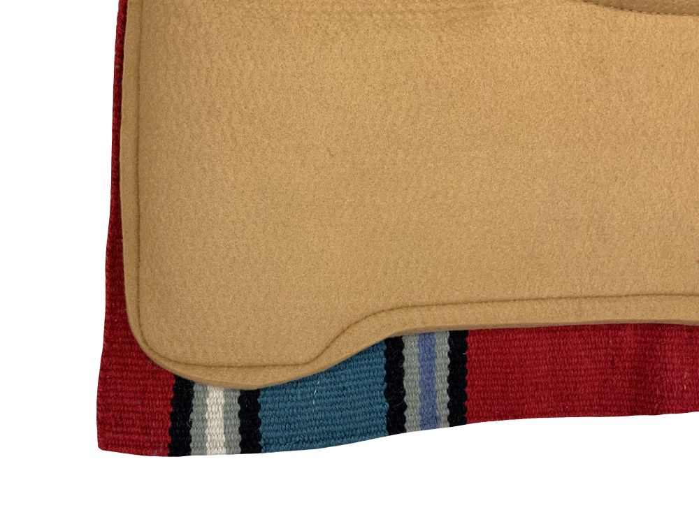 Showman™ Felt Bottom Saddle Pad. Hand Tooled Hair on Argentina Cowhide With Laser Etched 