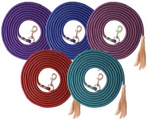 25' nylon pro braid lunge line with horse hair tassel