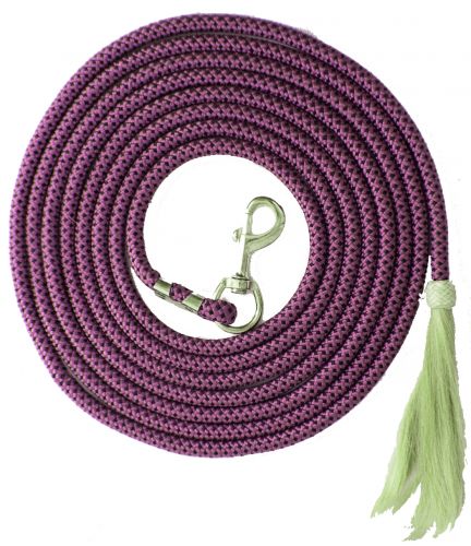25' nylon pro braid lunge line with horse hair tassel #3