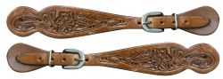 Showman Ladies size floral tooled spur straps