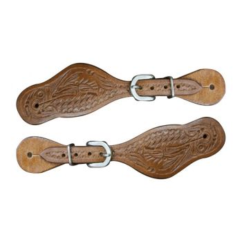 Showman Youth Tooled Spur Straps