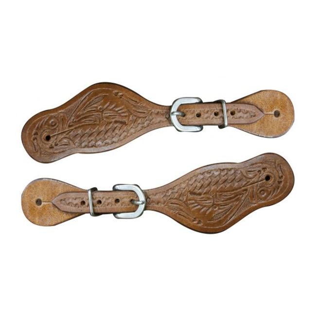 Showman Youth Tooled Spur Straps
