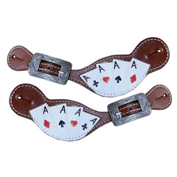 Showman Ladie's "Four of a Kind" Painted Spur Straps