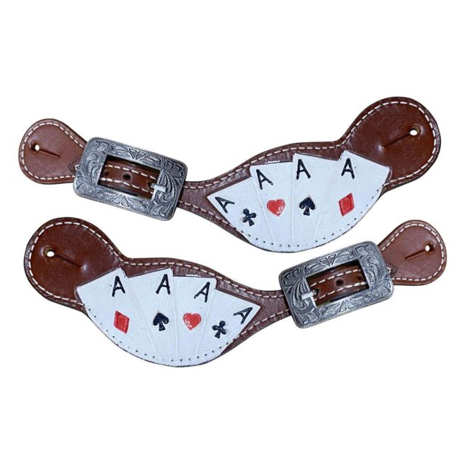 Showman Ladie's "Four of a Kind" Painted Spur Straps