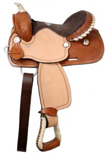 12" Double T Youth saddle with suede leather seat