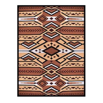 Large Southwest Design print area rug. Measures 5' x 6.5'