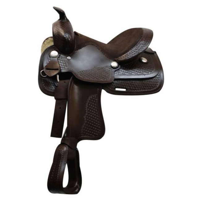 Economy Western Saddle with Basket Tooling - 12 Inch #3