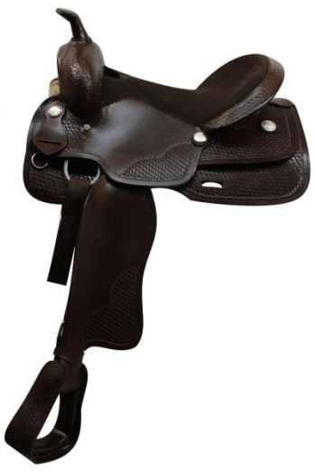 16" Economy style western saddle with a suede leather seat #3