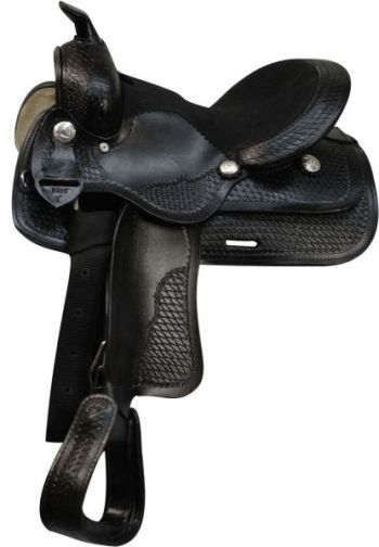 12" Pony Saddle with Basketweave Tooling #2