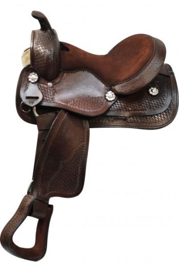 12" Pony Saddle with Basketweave Tooling #3