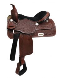 16" Economy style western saddle with basket tooling