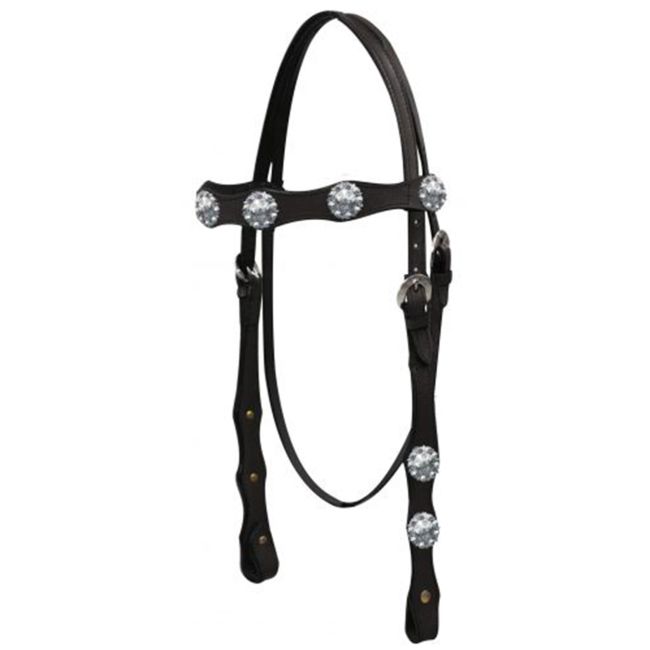 Double Stitched Browband Headstall with Copper Berry Conchos #2