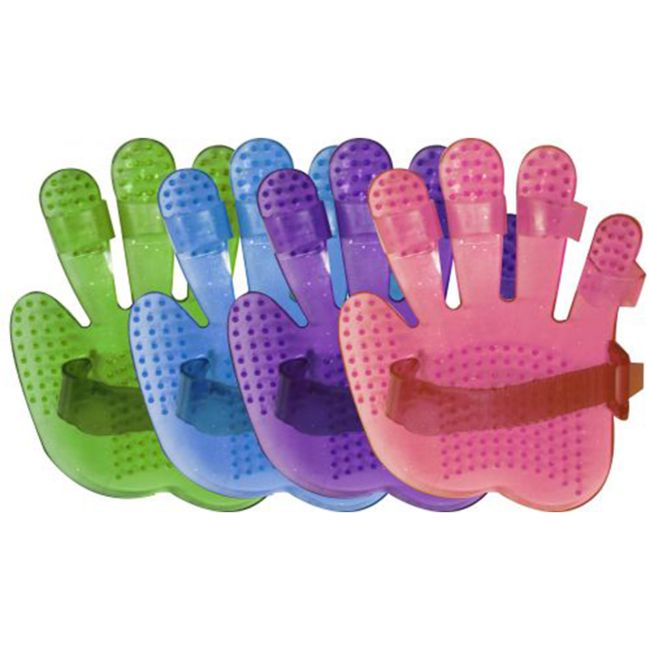 Showman Adjustable Glitter Rubber Curry Mitt