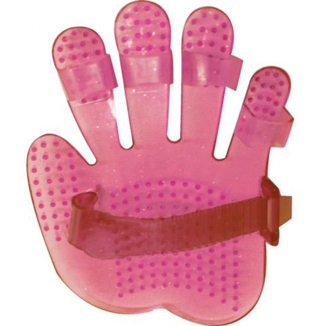 Showman Adjustable Glitter Rubber Curry Mitt #4