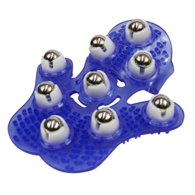 Showman Rubber Massage Hand Curry with Metallic Rollers #2