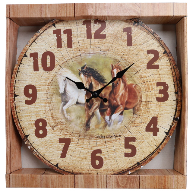 Country Side Running Horses Clock #2