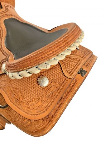16" Roper Style Western saddle with Half Breed Argentina Cow Leather Seat #2