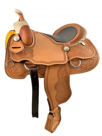 16" Roper Style Western saddle with half breed seat made of Argentina Cow Leather