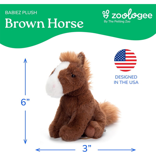 Wild Onez Babiez by Zoologee - 6" Sitting Sorrel Horse Plush #4
